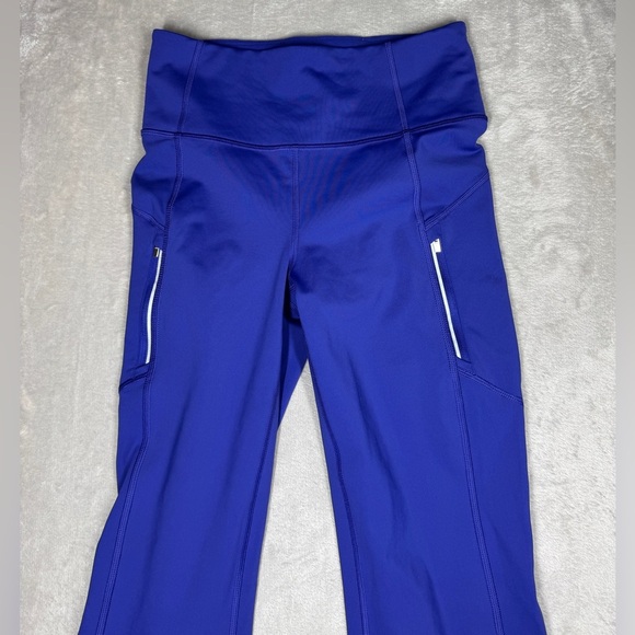 Athleta Rainer Bootcut Noble Blue Zip Pockets Athletic Leggings 467899 Small - Picture 3 of 16
